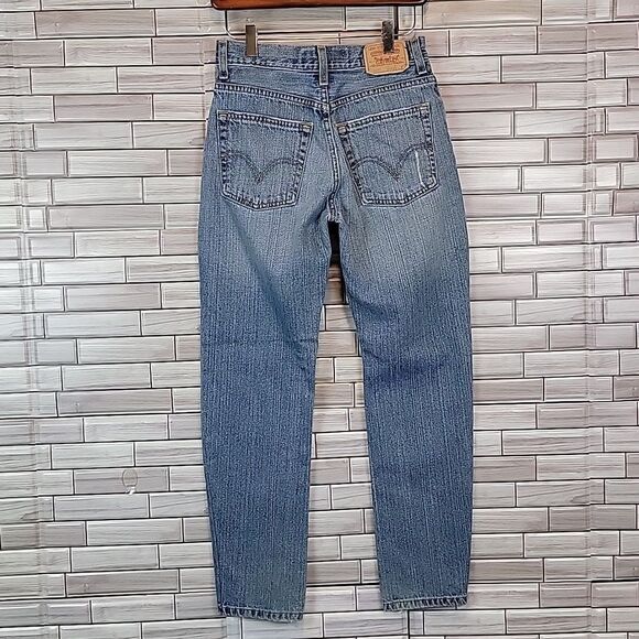 Levi's 527 red tab blue denim bootcut jeans Size 28 Juniors 16 - Picture 9 of 15